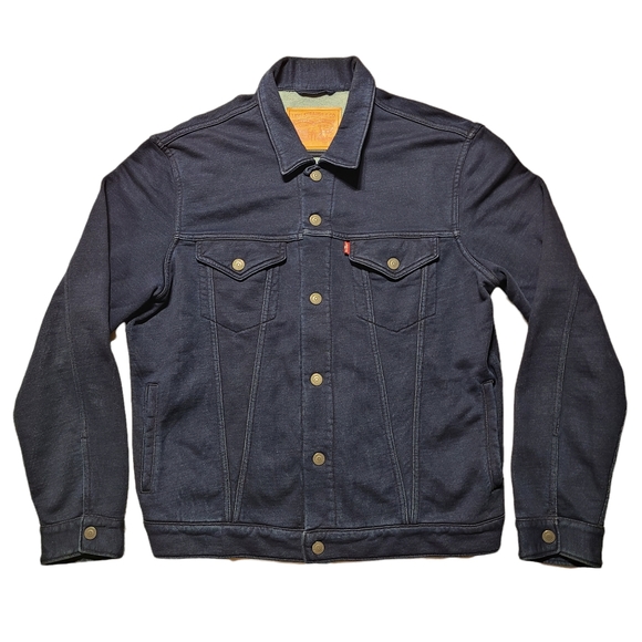 LEVIS Snap Button Farmers Jacket Men’s Dark Blue 100% Cotton Size XL Soft Shell